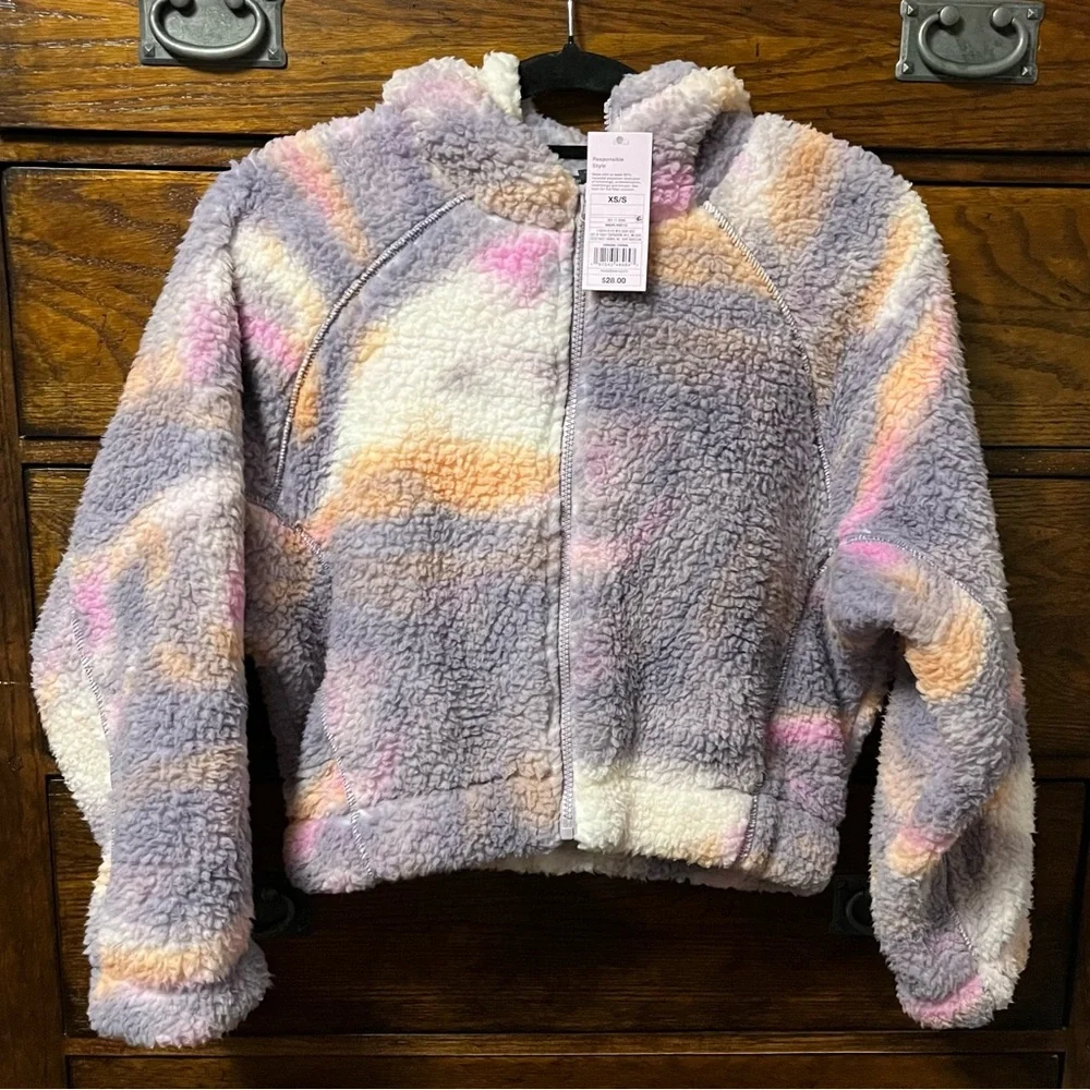 Plush Lavender Multi-Color Sherpa Zip Hoodie - Women - Picture 6 of 11